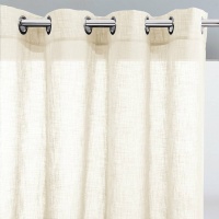 Штора С эффектом льна и люверсами Nyong 180 x 140 см белый LA REDOUTE INTERIEURS  фото, kupilegko.ru